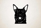 Wanddecoratie - Hond - Australische Kelpie 1 - XS - 29x22cm - Zwart - muurdecoratie - Line Art