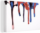Canvas Schilderij Druipende gekleurde verfdruppels - 120x80 cm - Wanddecoratie
