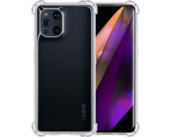 Hoesje - Geschikt voor OPPO Find X3 Pro - Sterk & Shockproof - Siliconen Shock Case - Hoes Cover - Telefoonhoes - Transparant