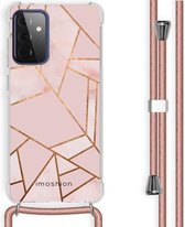 iMoshion Hoesje Geschikt voor Samsung Galaxy A72 Hoesje Met Koord - iMoshion Design Hoesje met Koord - Goud / Roze / Pink Graphic