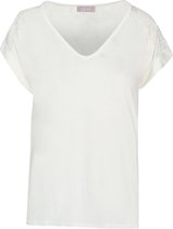 Cassis - Female - T-shirt met kant  - Ecru