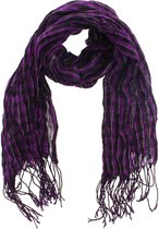 Zac's Alter Ego Sjaal Purple Lurex Checkered Print Paars/Zwart