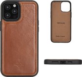 NorthLife - Geschikt voor iPhone 12 / Geschikt voor iPhone 12 Pro - Leren Backcover hoes - Cognac