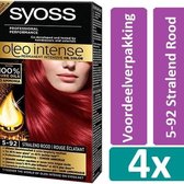 Syoss Oleo Intense 5-92 Stralend Rood Haarverf 4 stuks Voordeelverpakking