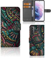 GSM Hoesje Geschikt voor Samsung Galaxy S21 Plus Flip Case Aztec