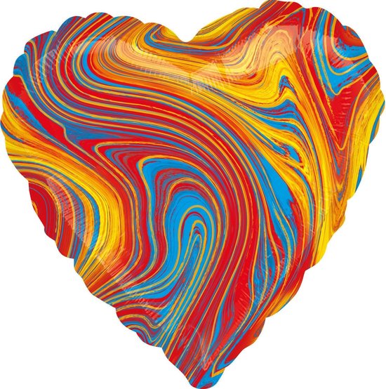 Amscan Folieballon Colorful Heart 45 Cm Metallic