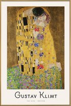 JUNIQE - Poster met kunststof lijst Klimt - The Kiss -30x45 /Geel