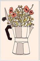 JUNIQE - Poster in kunststof lijst Moka Flowers Colors -40x60 /Grijs &
