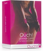 Leather Cuffs - Pink - One Size - Bondage Toys - Cuffs