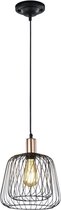 LED Hanglamp - Hangverlichting - Nitron Simon - E27 Fitting - 1-lichts - Rond - Mat Zwart - Aluminium