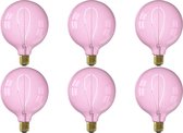CALEX - LED Lamp 6 Pack - Nora Quartz G125 - E27 Fitting - Dimbaar - 4W - Warm Wit 2000K - Roze