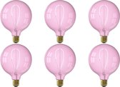 CALEX - LED Lamp 6 Pack - Nora Quartz G125 - E27 Fitting - Dimbaar - 4W - Warm Wit 2000K - Roze