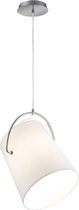 LED Hanglamp - Hangverlichting - Nitron Merino - E27 Fitting - Rond - Mat Nikkel - Aluminium