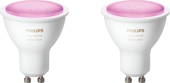 Maladroit pion Wereldwijd PHILIPS HUE - LED Spot GU10 - White and Color Ambiance - Bluetooth - Duo  Pack | bol.com