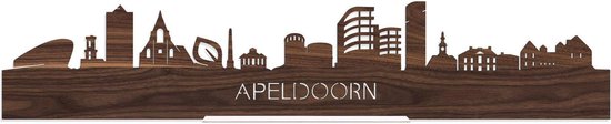 Standing Skyline Apeldoorn Notenhout - 40 cm - Woon decoratie om neer te zetten en om op te hangen - Meer steden beschikbaar - Cadeau voor hem - Cadeau voor haar - Jubileum - Verjaardag - Housewarming - Aandenken aan stad - WoodWideCities