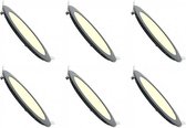LED Downlight Slim 6 Pack - Inbouw Rond 3W - Dimbaar - Warm Wit 3000K - Mat Zwart Aluminium - Ø90mm