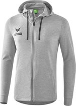 Erima Essential Sweatjack met Capuchon Licht Grijs Melange-Zwart Maat M