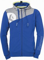 Kempa Core 2.0 Hood Jacket Royal Blauw-Donker Grijs Melange Maat 4XL