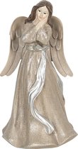 Clayre & Eef Kerstdecoratie Beeld 6PR3070 10*10*18 cm - Bruin, Beige Kunststof
