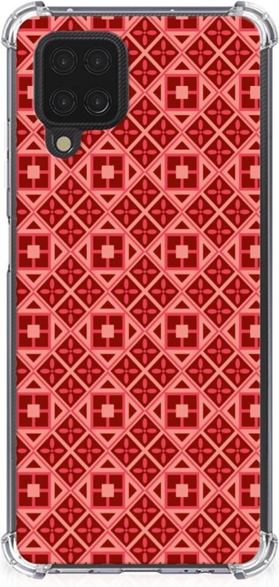 Samsung Galaxy A12 Doorzichtige Silicone Hoesje Batik Rood