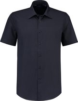 L&S Shirt poplin mix met korte mouwen voor heren dark navy - XXL