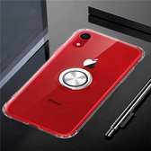 Ultradunne TPU-beschermhoes voor iPhone XR, met 360 graden rotatiehouder (transparant)