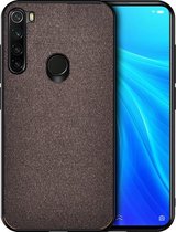 Voor Xiaomi Redmi Note 8 schokbestendige stoffen textuur PC + TPU beschermhoes (bruin)