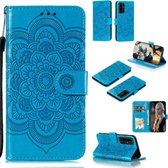 Voor Huawei Honor 30 Mandala Embossing Patroon Horizontale Flip PU lederen tas met houder & kaartsleuven & Walle & lanyard (blauw)