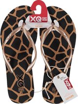 Xq Footwear Teenslippers Dames Polyester Goud/zwart Maat 38