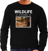 Dieren foto sweater Stokstaartje - zwart - heren - wildlife of the world - cadeau trui Stokstaartjes liefhebber XL