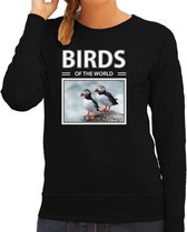 Dieren foto sweater Papegaaiduiker - zwart - dames - birds of the world - cadeau trui vogel liefhebber S