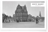 Walljar - Grote markt Groningen '45 - Muurdecoratie - Poster met lijst