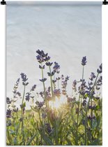 Tapisserie Lavande - Gros plan de lavande au coucher du soleil Tapisserie coton 120x180 cm - Tapisserie avec photo XXL / Groot format !