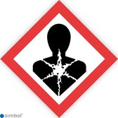 Simbol - Sticker GHS08 Gezondheidsgevaarlijk - Health-Damage - Duurzame Kwaliteit - Formaat 10 x 10 cm.