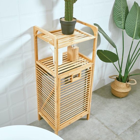 Decopatent ® - Support de salle de bain avec panier à linge - Bois de  Bamboe - Armoire... | bol.com