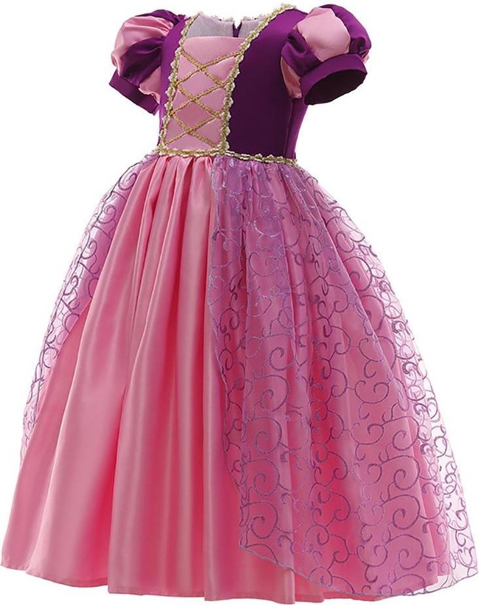 Prinses - Jurk - Prinsessenjurk - Verkleedkleding - Paars - Maat 98/104  (2/3 jaar) | bol