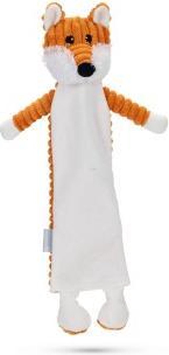 Beeztees Flatino Vos Aaron - Hondenspeelgoed - Pluche - Oranje/Wit