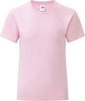 Fruit Of The Loom Meisjes Iconische T-Shirt (Licht Roze)