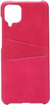 Shop4 - Samsung Galaxy A12 Hoesje - Harde Back Case Cabello met Pasjeshouder Roze