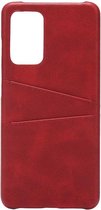 Shop4 - Samsung Galaxy A52 Hoesje - Harde Back Case Cabello met Pasjeshouder Rood