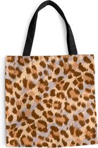 Sac Bandoulière - Sac De Plage - Shopper Imprimé Animal - Panthère - Marron - Motifs - 45x45 cm - Sac Coton