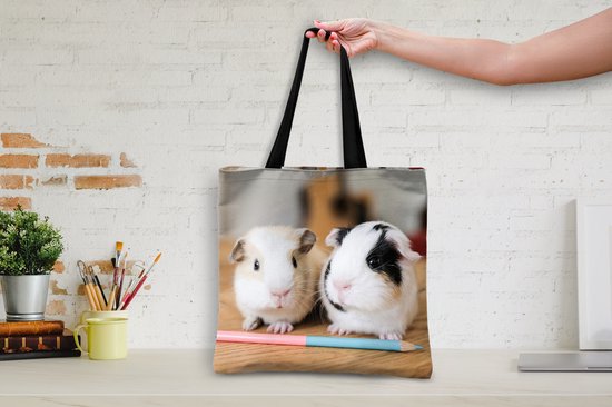 Sac bandoulière - Sac de plage - Shopper Mignons bébés cochons d'inde - 40x40 cm - Sac en coton