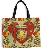 MuchoWow® Sac bandoulière - Sac de plage - Big Shopper - Sac shopping - Hérisson - Automne - Saisons - Enfant - Design - 50x40 cm - Sac en coton