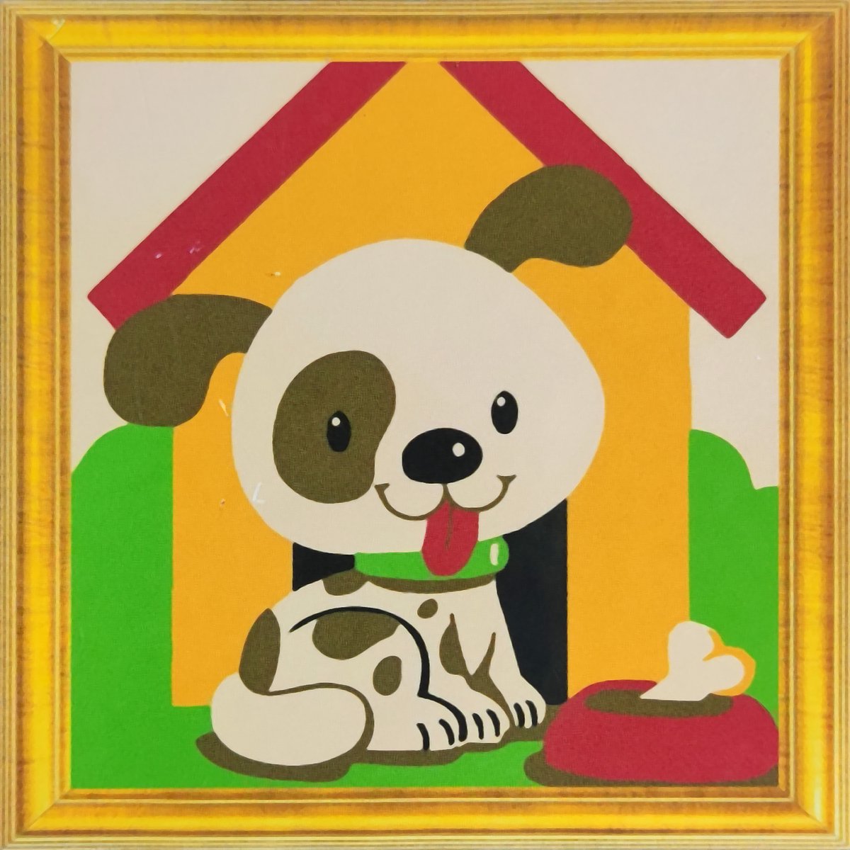Schilderen op Nummer Kinderen - Hondje Huisje - Kleuren Op Nummer