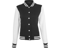 Build your Brand Ladies´ Sweat College Jacket BY027 - Black/White - L