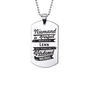 Niemand Is Perfect - Lenn - RVS Ketting