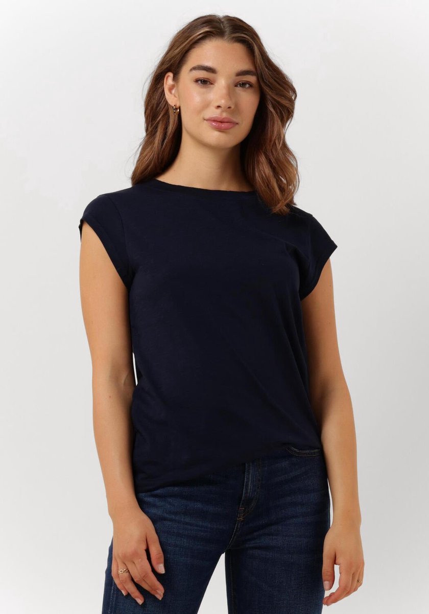 CC Heart Basic T-shirt Tops & T-shirts Dames - Shirt - Donkerblauw - Maat XS
