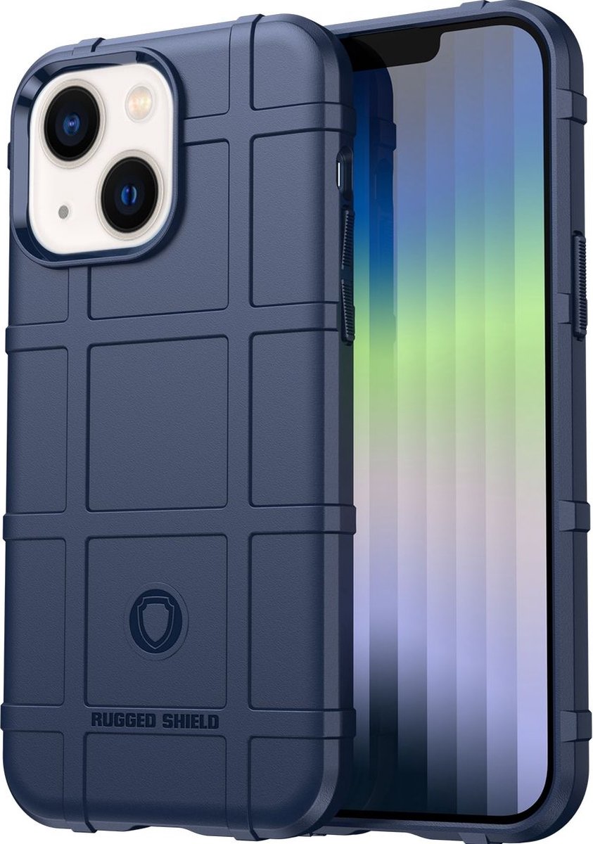 Mobigear Hoesje geschikt voor Apple iPhone 14 Plus Telefoonhoesje Flexibel TPU | Mobigear Rugged Shield Backcover Shockproof | Schokbestendig iPhone 14 Plus Telefoonhoesje | Anti Shock Proof - Blauw