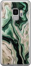 Casimoda® hoesje - Geschikt voor Samsung S9 - Groen marmer / Marble - Backcover - Siliconen/TPU - Groen