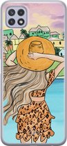 Casimoda® hoesje - Geschikt voor Samsung A22 5G - Sunset Girl - Backcover - Siliconen/TPU - Multi